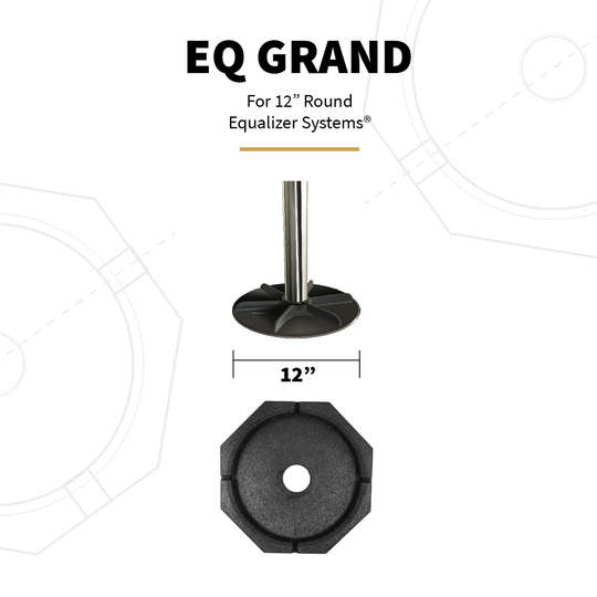 EQ Grand is compatible with round Equalizer Leveling Systems.