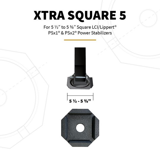 XTRA Square 5 is compatible with square stabilizer feet