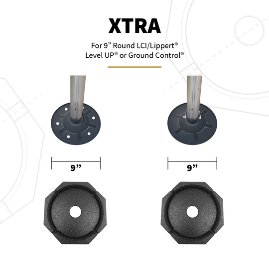 XTRA is compatible with round LCI leveling feet.