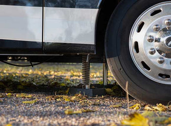 SnapPad PRIME visible under leveled motorhome