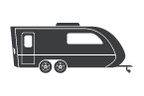 Travel Trailer Illustrated Icon