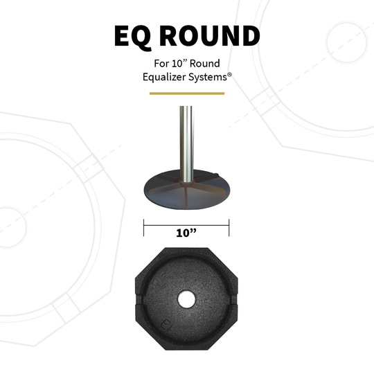 EQ Round is compatible with round Equalizer Leveling Systems.