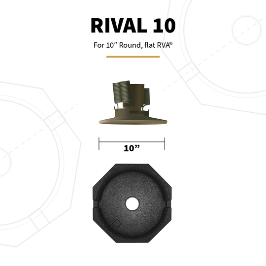 Rival 10 is compatible with round RVA leveling feet.