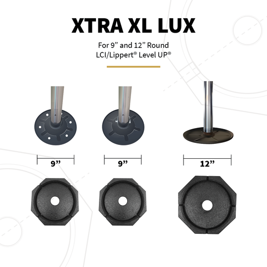XTRA XL Lux is compatible with round LCI leveling feet.