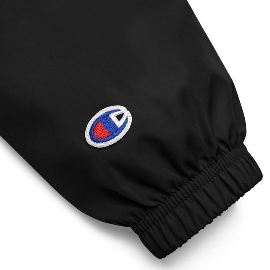 Champion branding on black SnapPad jacket