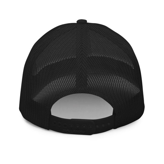 Black SnapPad hat with mesh from behind.