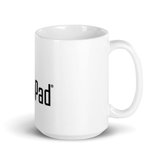 Side profile of large White SnapPad mug